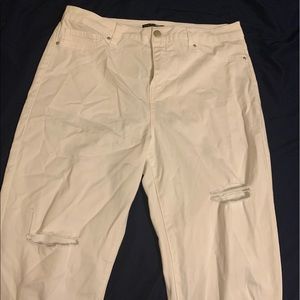 Brand new FN white jeans with rips!